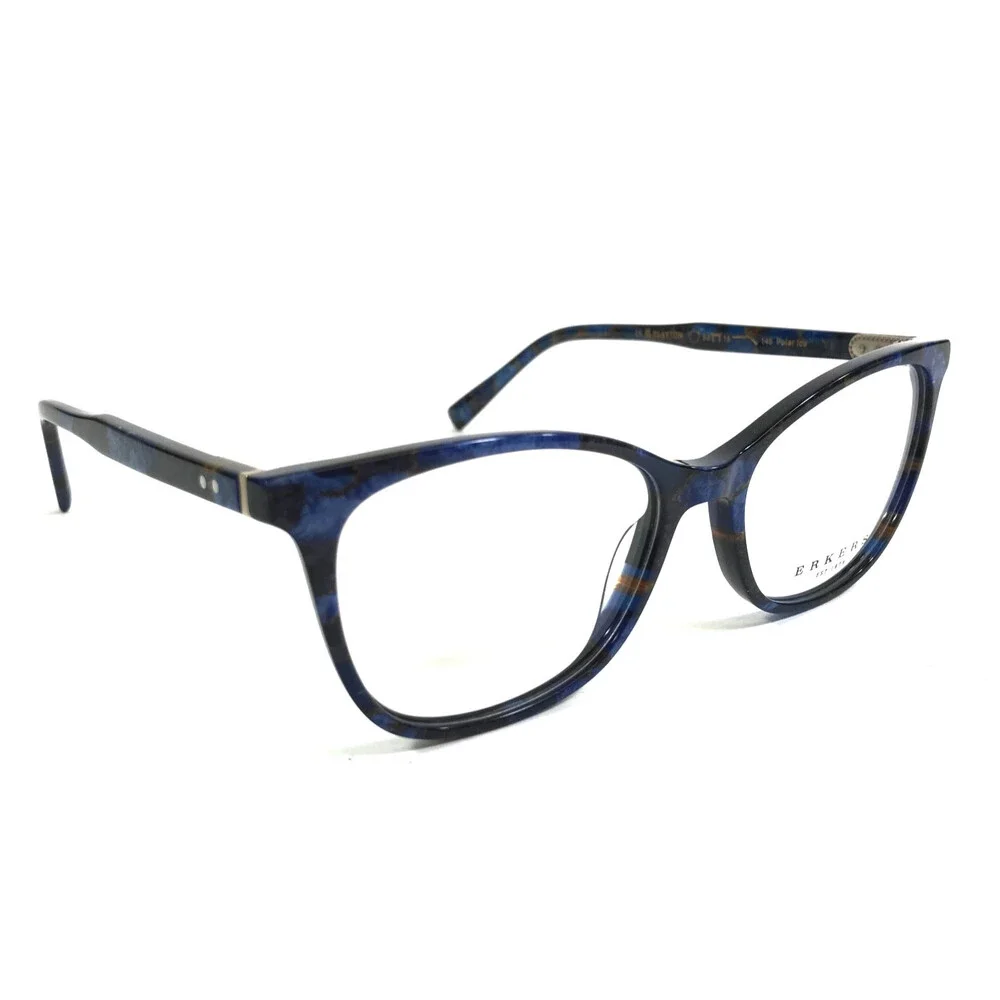 Erkers Eyeglasses Frames CLAYTON Polar Ice Blue Marble Cat Eye 53-18-145